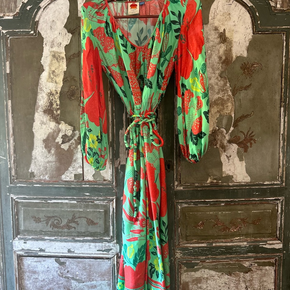 FARM Rio × Anthropologie dress Large Petite EUC